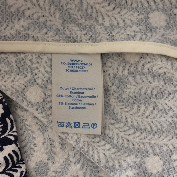 NWOT Boden Island navy blue and white calico floral shift dress 8 S M - Picture 10 of 12